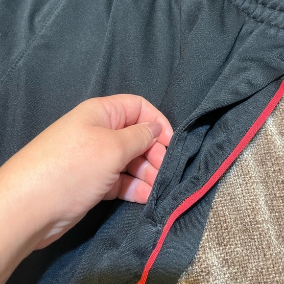 Men’s Reebok Track Pants- Black with Red Stripe, Size Medium - Picture 3 of 5